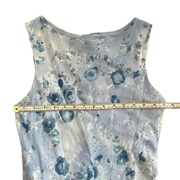 Vintage‎ Y2K Deadstock Fairy Floral Asymmetric Ruffle Midi Dress Blue Small - Picture 11 of 13